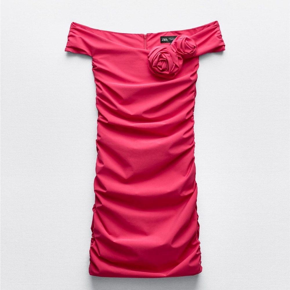 ZARA | Mini dress | Flower Draped Dress